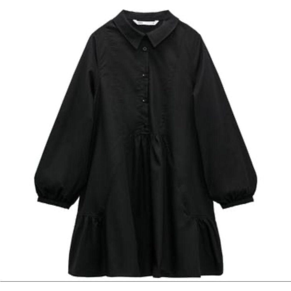 NWT Zara Poplin Shirt Dress - color: black size: small